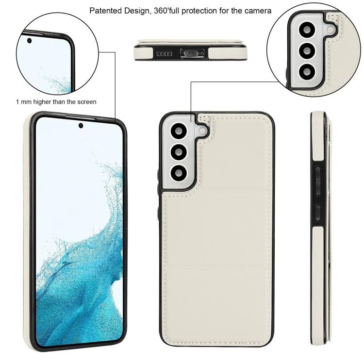 For Samsung Galaxy S22 5G Tri-fold Holder Leather Phone Case with Card Slot