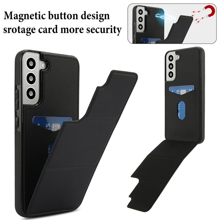 For Samsung Galaxy S22 5G Tri-fold Holder Leather Phone Case with Card Slot