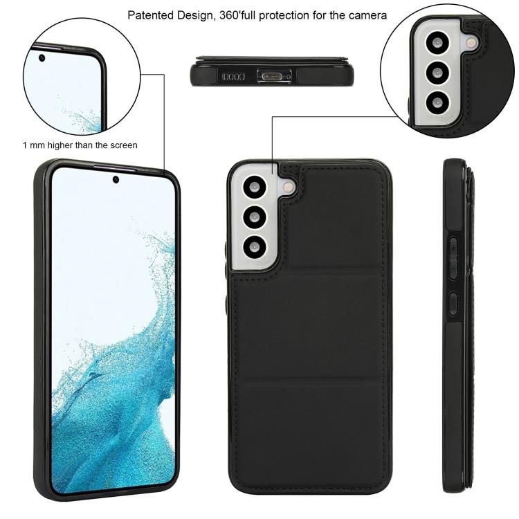 For Samsung Galaxy S22 5G Tri-fold Holder Leather Phone Case with Card Slot