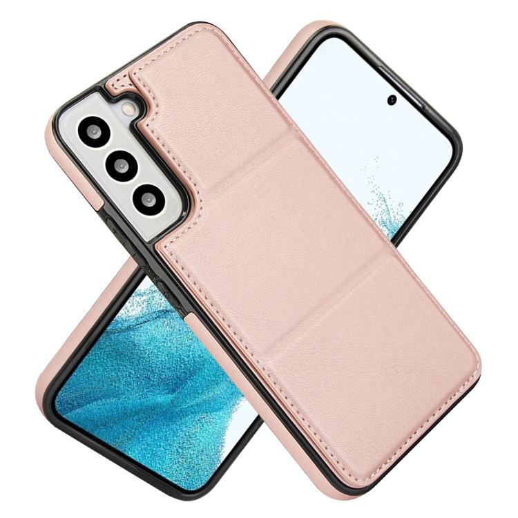 For Samsung Galaxy S22 5G Tri-fold Holder Leather Phone Case with Card Slot