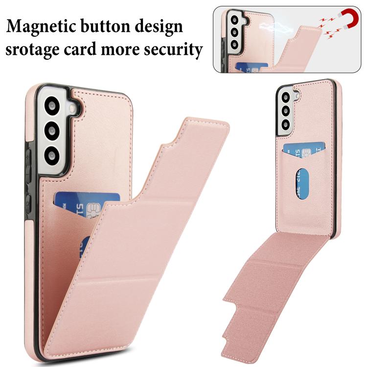 For Samsung Galaxy S22 5G Tri-fold Holder Leather Phone Case with Card Slot