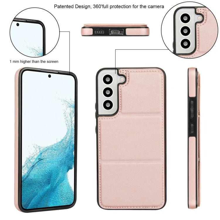 For Samsung Galaxy S22 5G Tri-fold Holder Leather Phone Case with Card Slot