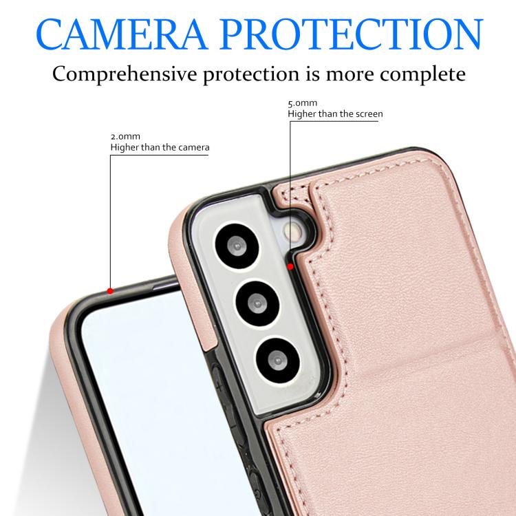 For Samsung Galaxy S22 5G Tri-fold Holder Leather Phone Case with Card Slot