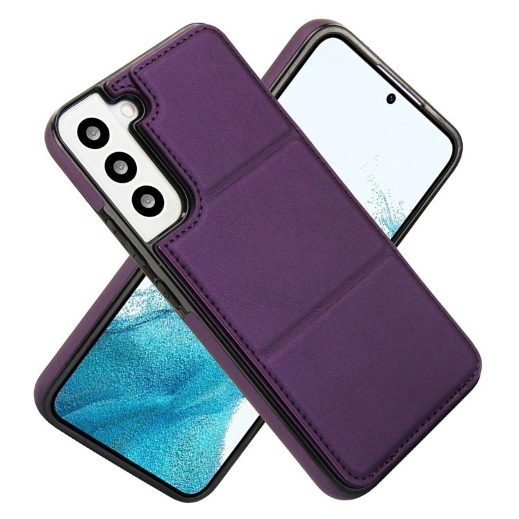 For Samsung Galaxy S22 5G Tri-fold Holder Leather Phone Case with Card Slot