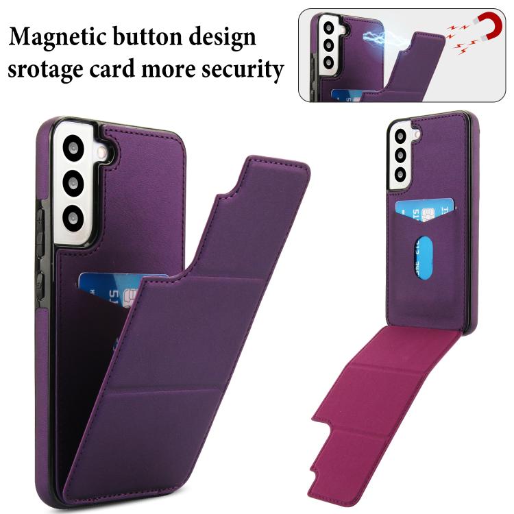 For Samsung Galaxy S22 5G Tri-fold Holder Leather Phone Case with Card Slot