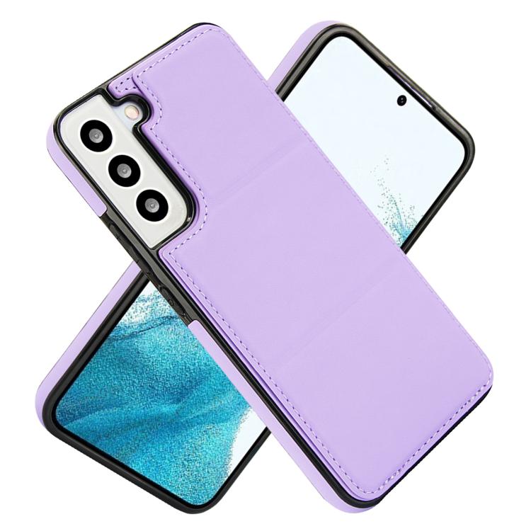 For Samsung Galaxy S22 5G Tri-fold Holder Leather Phone Case with Card Slot