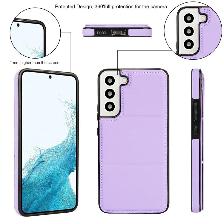 For Samsung Galaxy S22 5G Tri-fold Holder Leather Phone Case with Card Slot