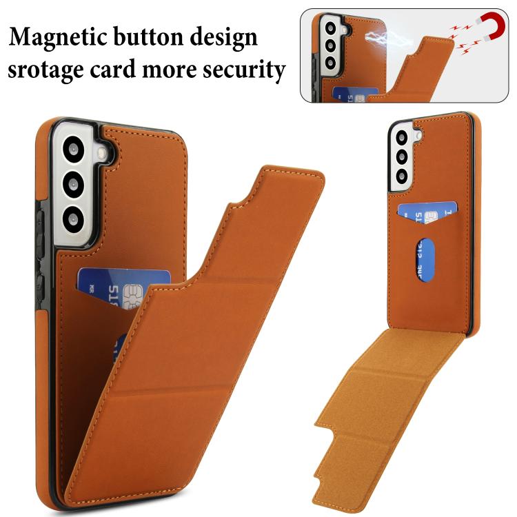 For Samsung Galaxy S22 5G Tri-fold Holder Leather Phone Case with Card Slot