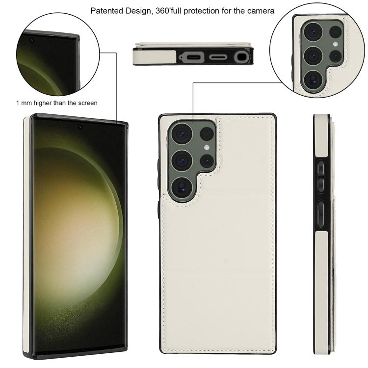 For Samsung Galaxy S23 Ultra 5G Tri-fold Holder Leather Phone Case with Card Slot