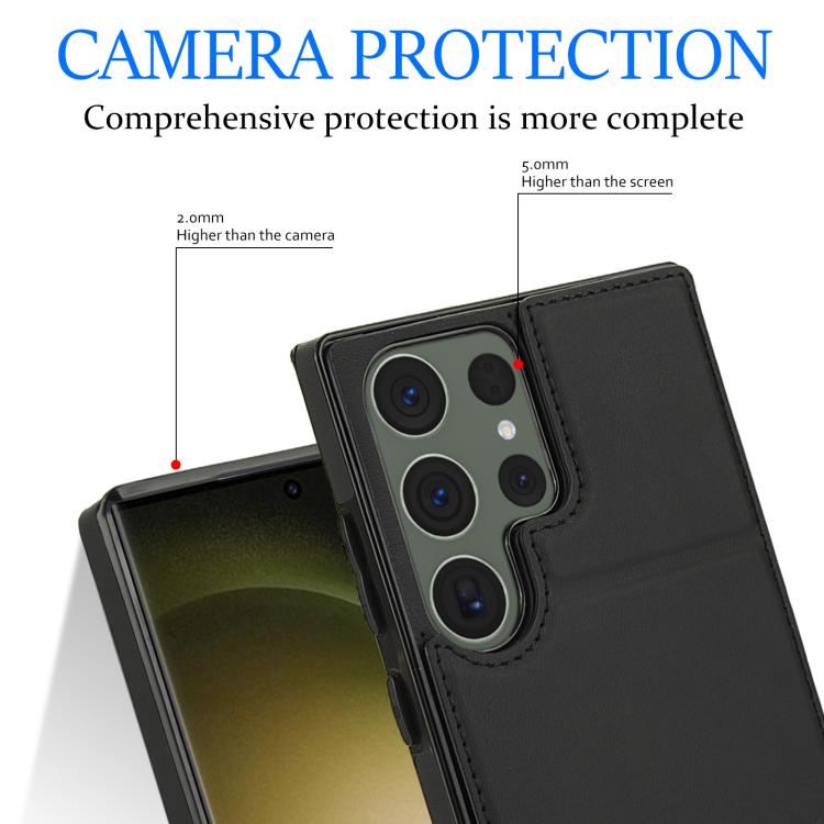 For Samsung Galaxy S23 Ultra 5G Tri-fold Holder Leather Phone Case with Card Slot