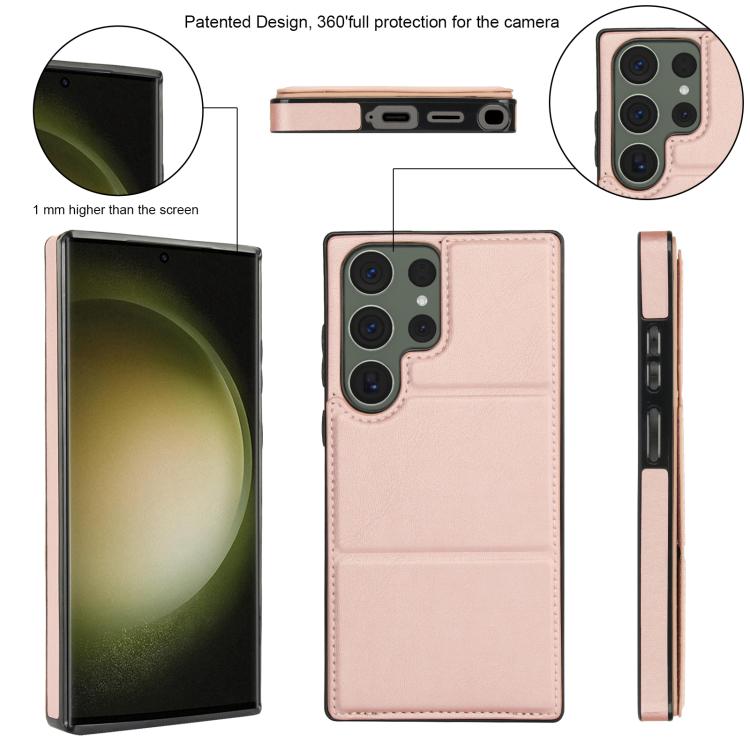 For Samsung Galaxy S23 Ultra 5G Tri-fold Holder Leather Phone Case with Card Slot