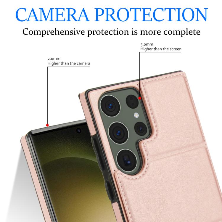 For Samsung Galaxy S23 Ultra 5G Tri-fold Holder Leather Phone Case with Card Slot