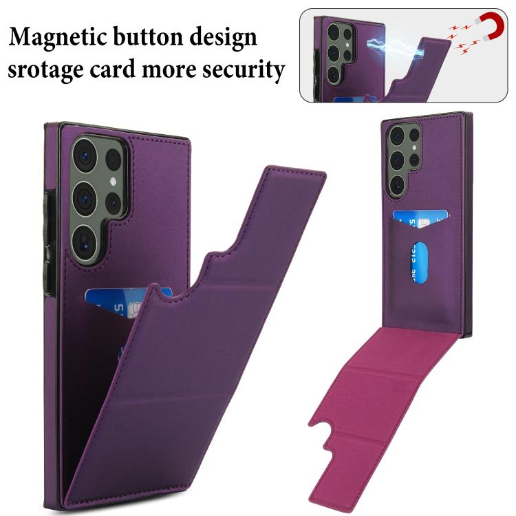 For Samsung Galaxy S23 Ultra 5G Tri-fold Holder Leather Phone Case with Card Slot