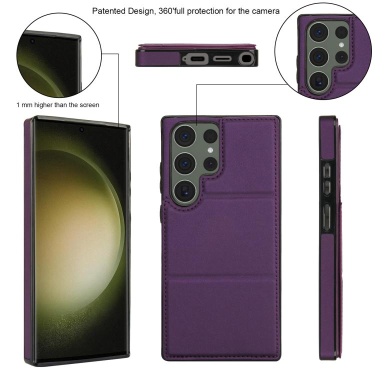 For Samsung Galaxy S23 Ultra 5G Tri-fold Holder Leather Phone Case with Card Slot