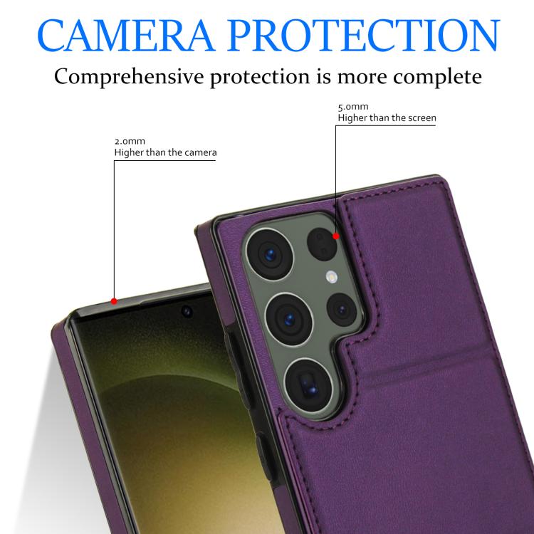For Samsung Galaxy S23 Ultra 5G Tri-fold Holder Leather Phone Case with Card Slot
