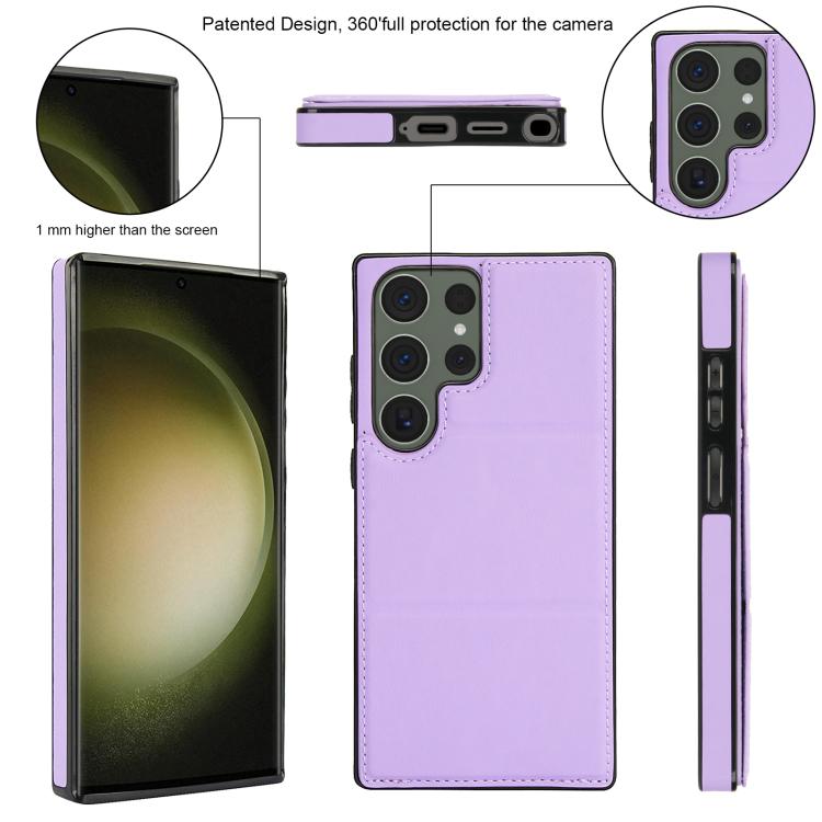 For Samsung Galaxy S23 Ultra 5G Tri-fold Holder Leather Phone Case with Card Slot