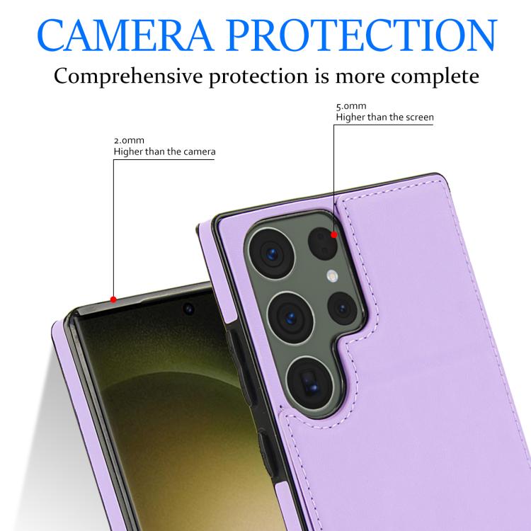 For Samsung Galaxy S23 Ultra 5G Tri-fold Holder Leather Phone Case with Card Slot