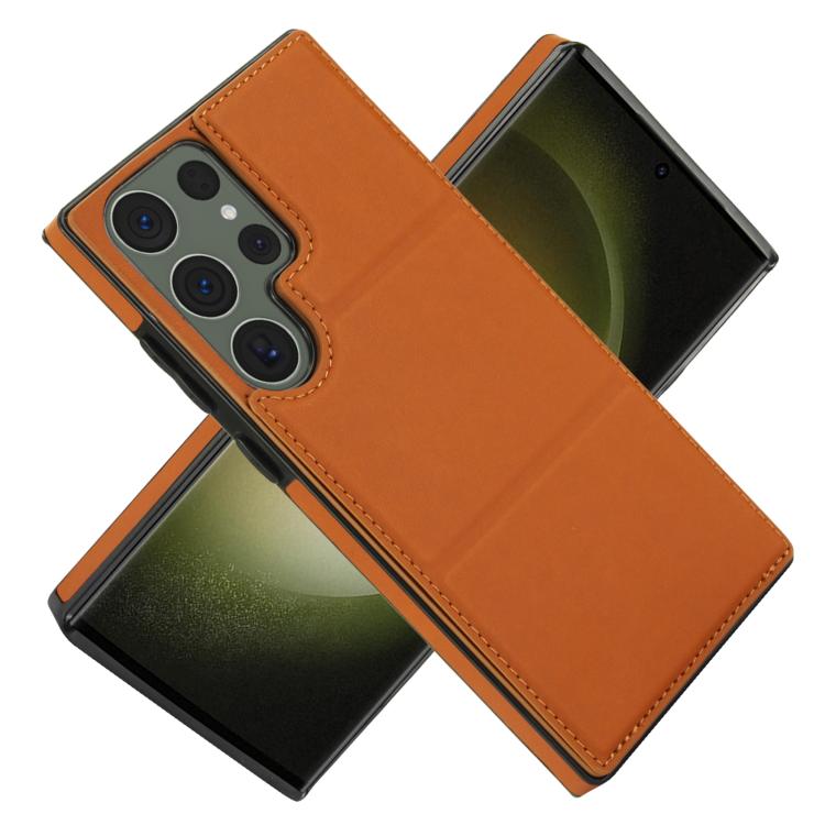 For Samsung Galaxy S23 Ultra 5G Tri-fold Holder Leather Phone Case with Card Slot