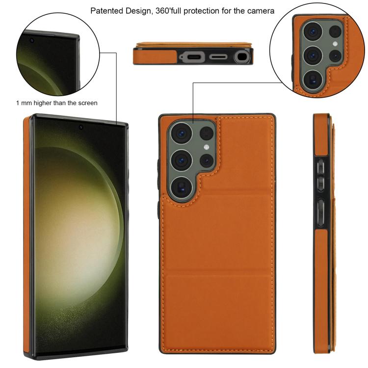 For Samsung Galaxy S23 Ultra 5G Tri-fold Holder Leather Phone Case with Card Slot