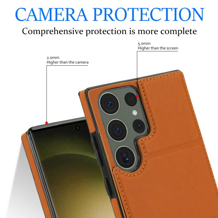 For Samsung Galaxy S23 Ultra 5G Tri-fold Holder Leather Phone Case with Card Slot