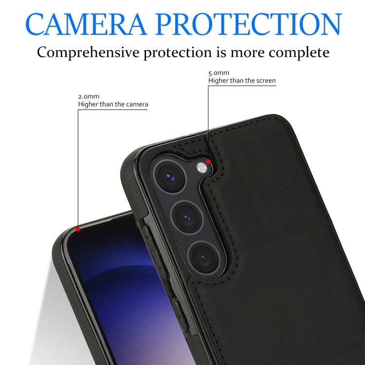For Samsung Galaxy S23+ 5G Tri-fold Holder Leather Phone Case with Card Slot