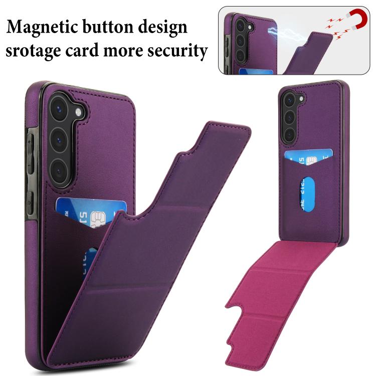 For Samsung Galaxy S23+ 5G Tri-fold Holder Leather Phone Case with Card Slot