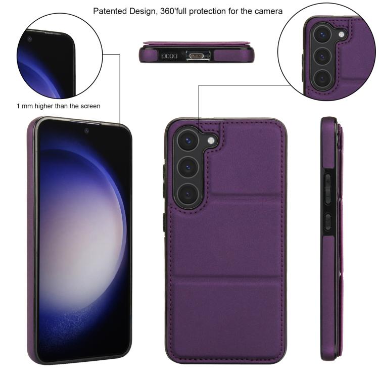 For Samsung Galaxy S23+ 5G Tri-fold Holder Leather Phone Case with Card Slot