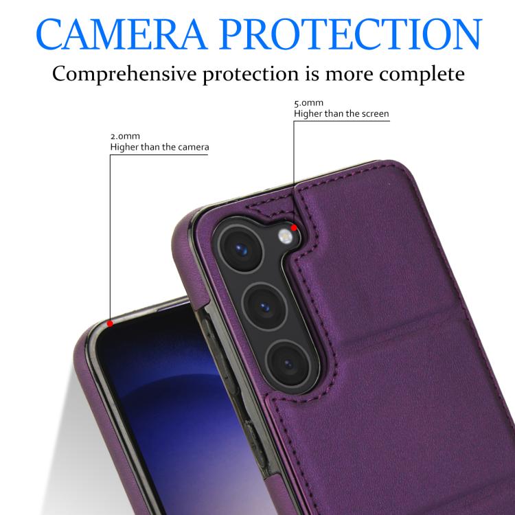 For Samsung Galaxy S23+ 5G Tri-fold Holder Leather Phone Case with Card Slot