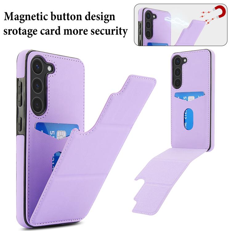 For Samsung Galaxy S23+ 5G Tri-fold Holder Leather Phone Case with Card Slot