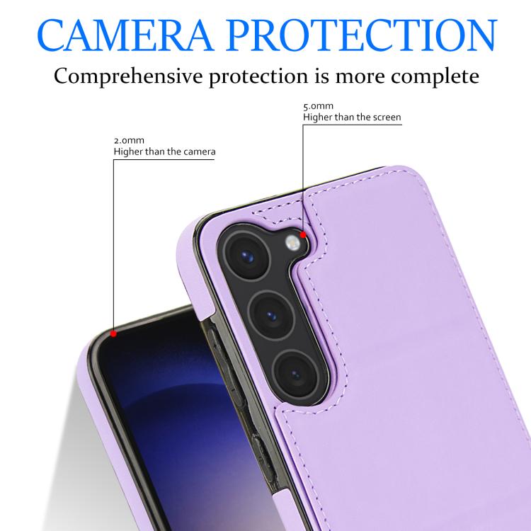For Samsung Galaxy S23+ 5G Tri-fold Holder Leather Phone Case with Card Slot