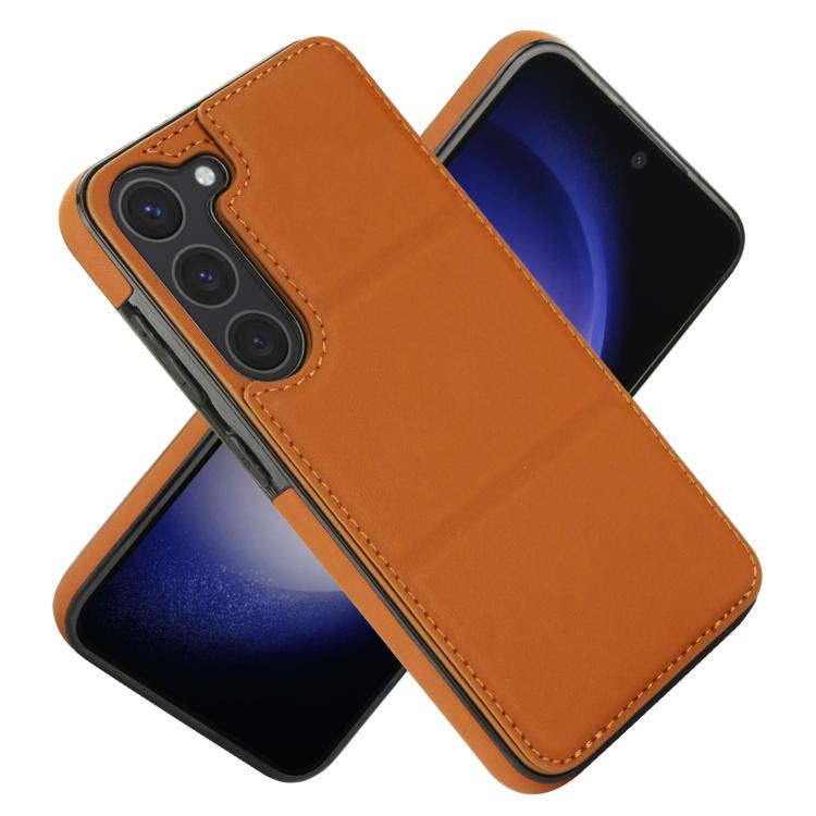 For Samsung Galaxy S23+ 5G Tri-fold Holder Leather Phone Case with Card Slot