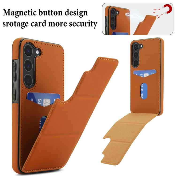For Samsung Galaxy S23+ 5G Tri-fold Holder Leather Phone Case with Card Slot