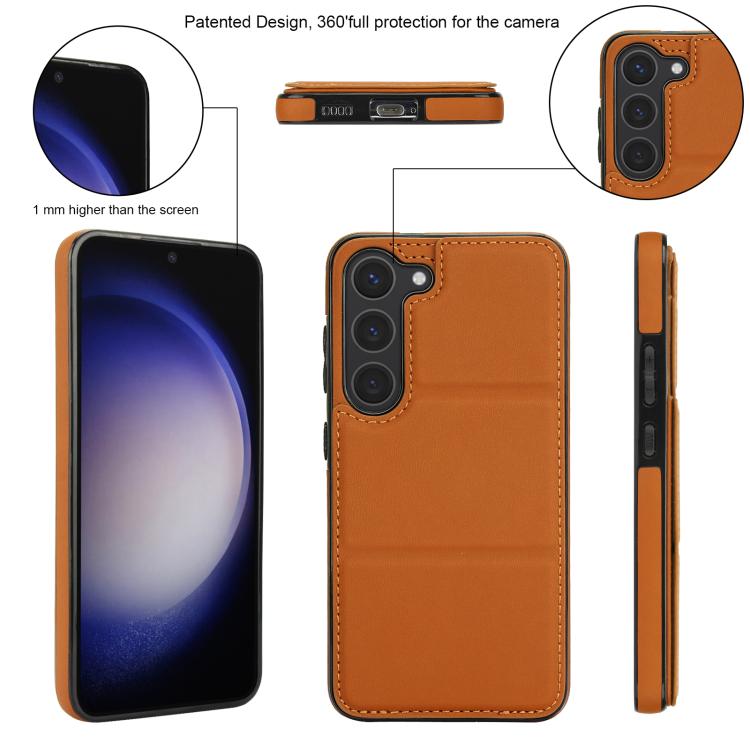 For Samsung Galaxy S23+ 5G Tri-fold Holder Leather Phone Case with Card Slot