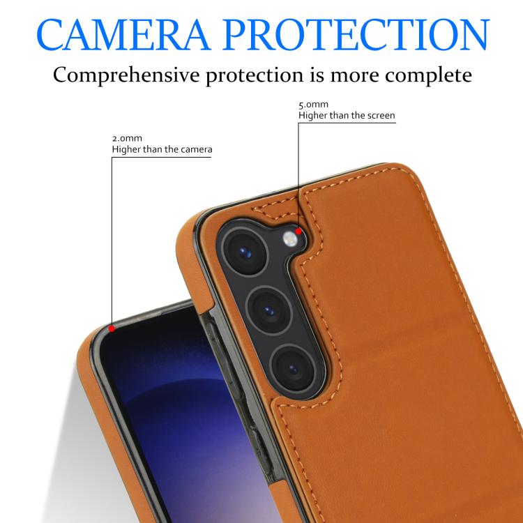 For Samsung Galaxy S23+ 5G Tri-fold Holder Leather Phone Case with Card Slot