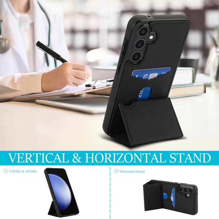 For Samsung Galaxy S23 FE 5G Tri-fold Holder Leather Phone Case with Card Slot