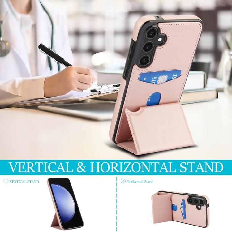For Samsung Galaxy S23 FE 5G Tri-fold Holder Leather Phone Case with Card Slot