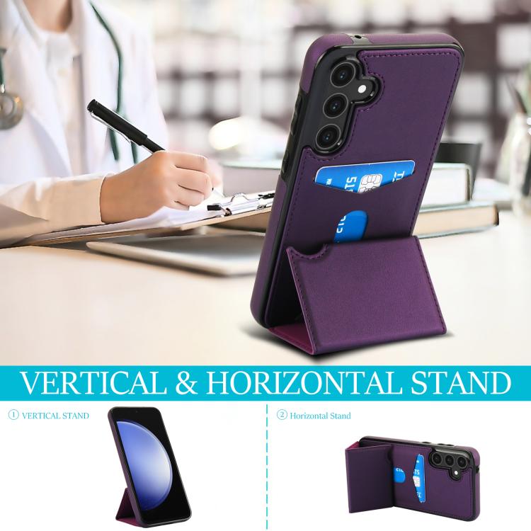 For Samsung Galaxy S23 FE 5G Tri-fold Holder Leather Phone Case with Card Slot