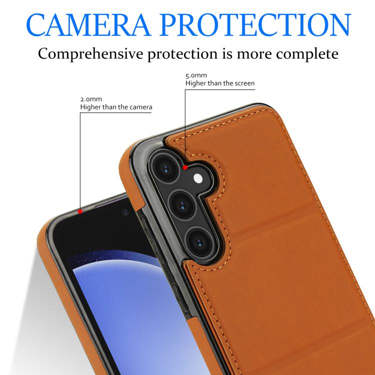 For Samsung Galaxy S23 FE 5G Tri-fold Holder Leather Phone Case with Card Slot