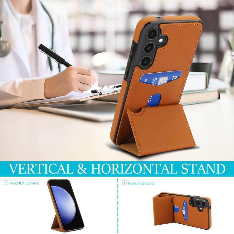 For Samsung Galaxy S23 FE 5G Tri-fold Holder Leather Phone Case with Card Slot