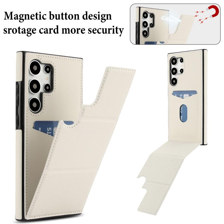 For Samsung Galaxy S24 Ultra 5G Tri-fold Holder Leather Phone Case with Card Slot