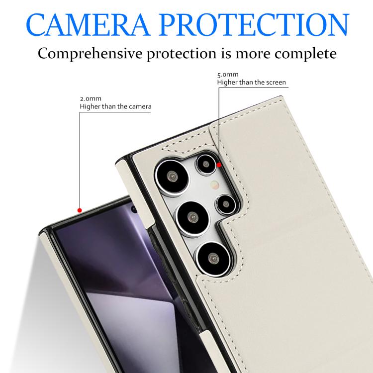For Samsung Galaxy S24 Ultra 5G Tri-fold Holder Leather Phone Case with Card Slot