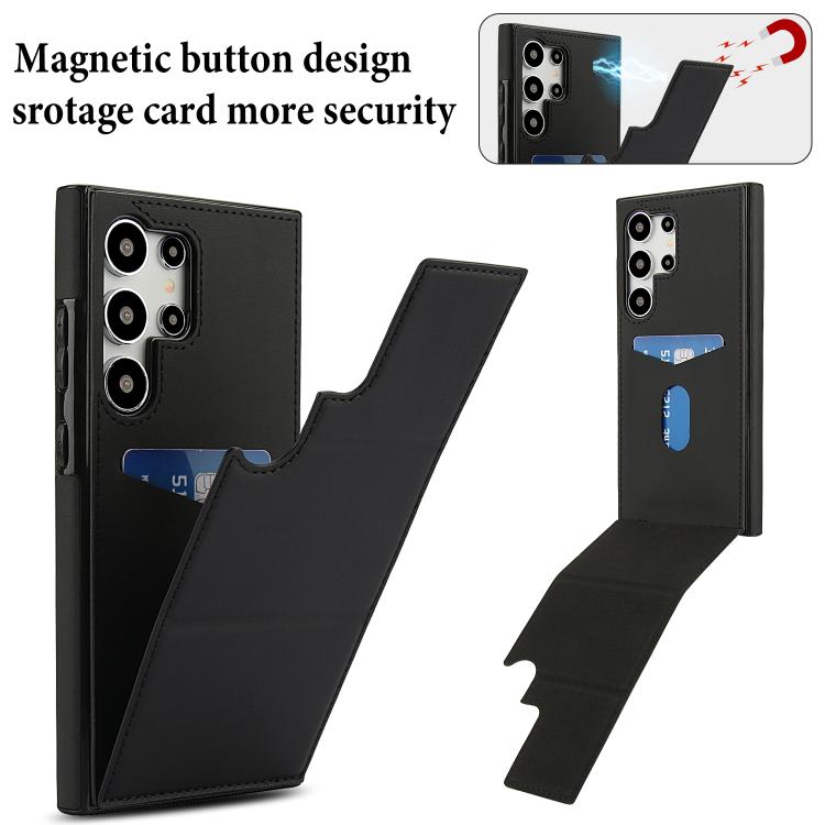 For Samsung Galaxy S24 Ultra 5G Tri-fold Holder Leather Phone Case with Card Slot