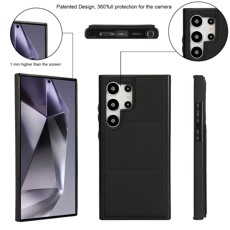 For Samsung Galaxy S24 Ultra 5G Tri-fold Holder Leather Phone Case with Card Slot