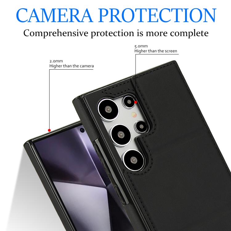 For Samsung Galaxy S24 Ultra 5G Tri-fold Holder Leather Phone Case with Card Slot