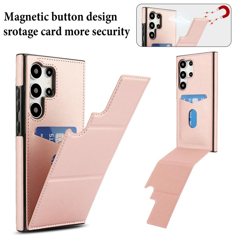 For Samsung Galaxy S24 Ultra 5G Tri-fold Holder Leather Phone Case with Card Slot