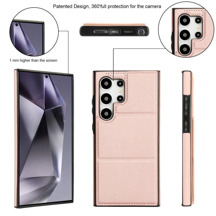 For Samsung Galaxy S24 Ultra 5G Tri-fold Holder Leather Phone Case with Card Slot