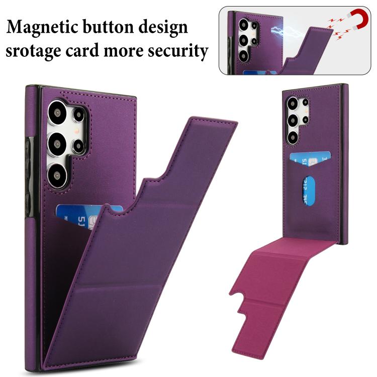 For Samsung Galaxy S24 Ultra 5G Tri-fold Holder Leather Phone Case with Card Slot