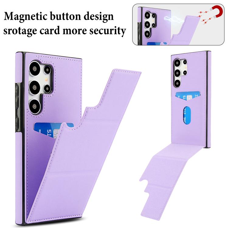 For Samsung Galaxy S24 Ultra 5G Tri-fold Holder Leather Phone Case with Card Slot