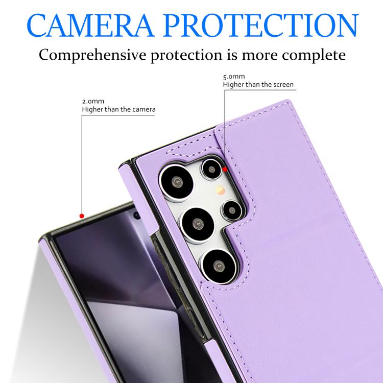 For Samsung Galaxy S24 Ultra 5G Tri-fold Holder Leather Phone Case with Card Slot