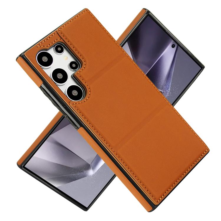 For Samsung Galaxy S24 Ultra 5G Tri-fold Holder Leather Phone Case with Card Slot